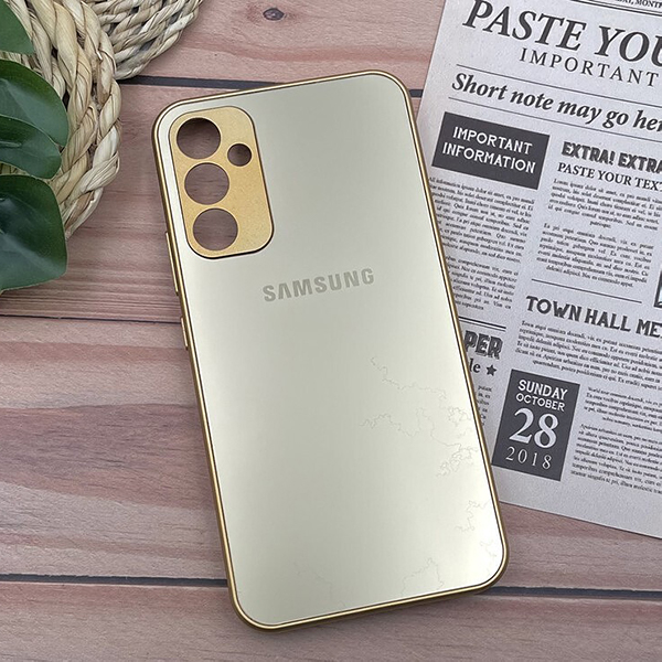 قاب گوشی Galaxy A24 5G سامسونگ مدل PVD ضد خش پشت گلس شیشه ای محافظ لنز دار