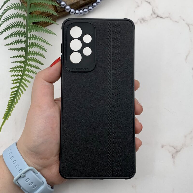 قاب گوشی A13 سامسونگ چرمی دور سیلیکونی محافظ لنز دار