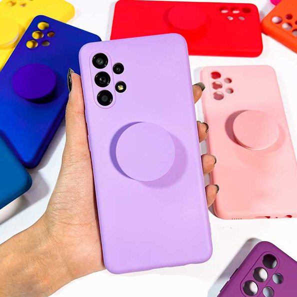 کاور گوشی سامسونگ Galaxy A20/A30 مدل سیلیکونی پاپ سوکت دار محافظ لنزدار