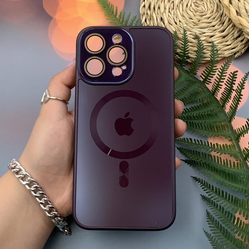 قاب گوشی iPhone 15 Pro Max آیفون AG Glass اورجینال مگ سیف محافظ لنز دار شیشه ای