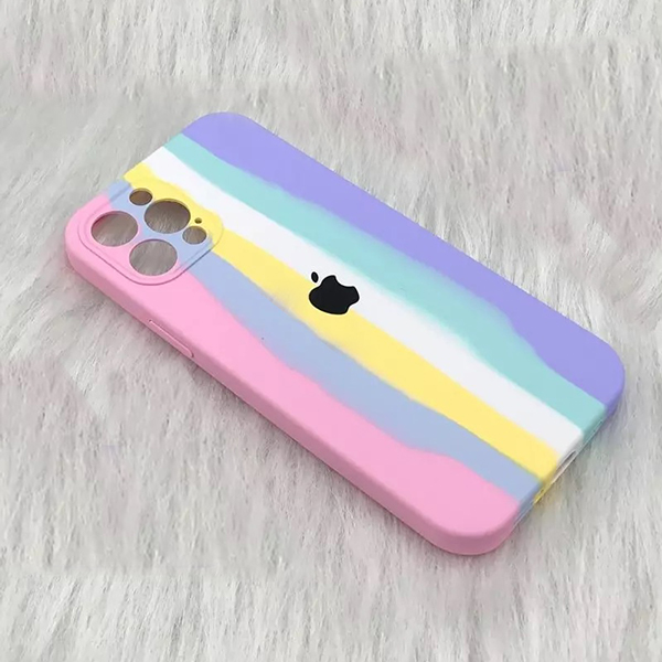قاب سیلیکونی اورجینال رنگین کمانی iphone 13 Pro Max