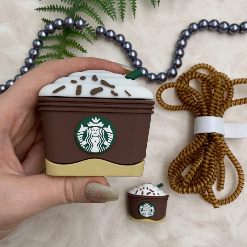 کاور و محافظ شارژر دیواری 20w اپل و آیفون مدل عروسکی استارباکس سیلیکون اورجینال