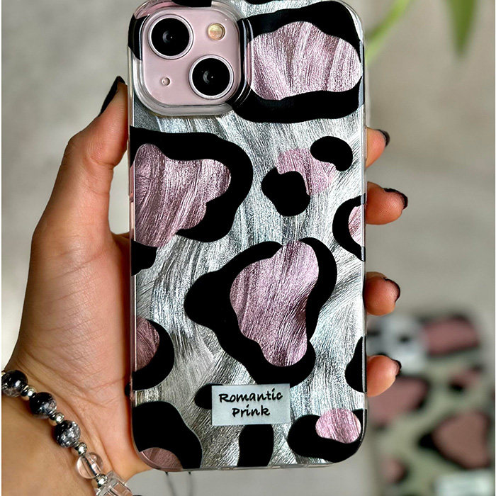 قاب پلنگی صورتی iPhone 12/12 Pro  | گرید A | لبه TPU ضد زردی | شیک و بادوام