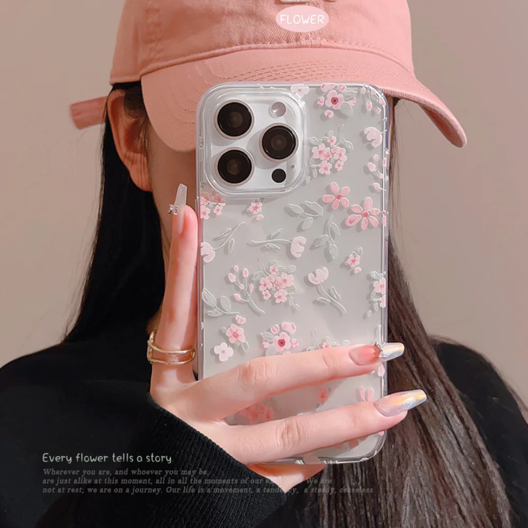 قاب گوشی Redmi Note 13 4G طرح گل صورتی لایت، گرید A، لبه TPU ضد زردی و مقاوم
